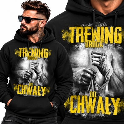 BLUZA Z KAPTUREM SPORTY WALKI  TRENING DROGA DO CHWAŁY